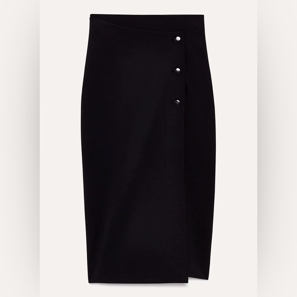 Aritzia Babaton Billy Midi Wrap Skirt (Black)